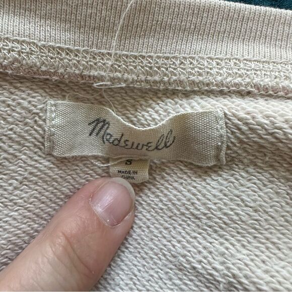 Madewell Pink and Beige Checkered Sweatshirt 100% Cotton - Women Size S - Picture 5 of 6